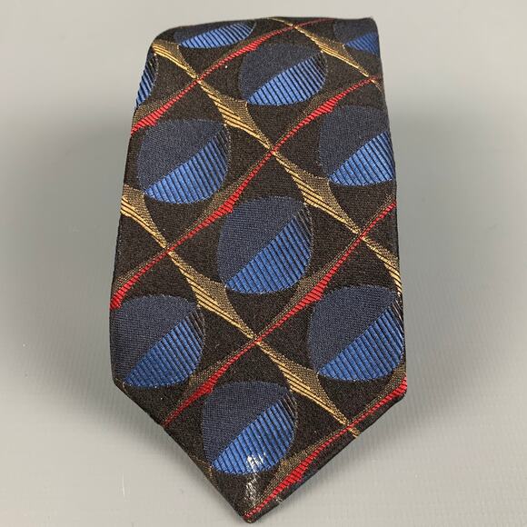 PRADA Black Multi-Color Abstract Silk Jacquard Tie - Picture 1 of 6